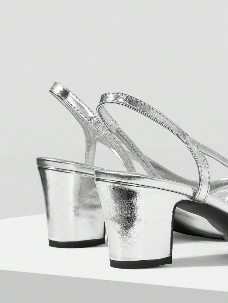WOMEN SHOES NEW EUROPEAN AND AMERICAN STYLE SIDE AIR SPLICING ROUND TOE MEDIUM THICK HEEL SHOES, SILVER VERSATILE, COMFORTABLE, CASUAL, ELEGANT AND FASHIONABLE CLASSIC HIGH HEELS