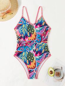 Swim Vcay Women's One-Piece Swimsuit With Random Print, Copyright Purchased,Summer Beach - Multicolor - View 4