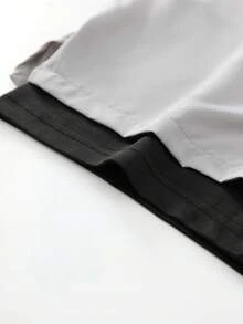 Gym Rark Pantalones cortos deportivos casuales para hombre con cintura de cordón de color de contraste, verano, gimnasio - Gris - Ver 4