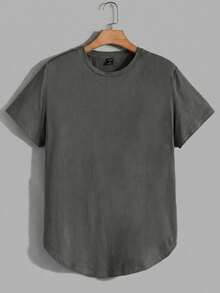 Manfinity VCAY Men's 3pcs Knitted Plain Round Neck Short Sleeve T-Shirt, Summer - Black - View 5