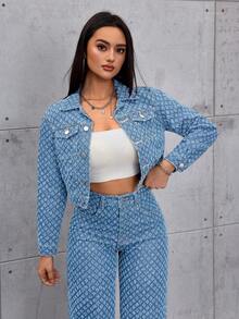 SHEIN ICON 女士复古风休闲外套 - 淺色水洗藍 - 查看 6