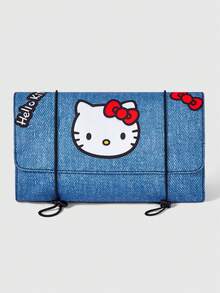HELLO KITTY AND FRIENDS | SHEIN 可愛波點捲軸式化妝包，女性便攜旅行化妝收納袋 - 藍色 - 查看 1