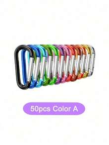 5/10/30/50Pcs Carabiner Caribeaner Clip Keyring Bulk Spring Snap Hook Key Chain Clip Aluminum D Ring Small Carabiners For Backpacking, Camping, Hiking - Multicolor - View 22