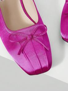 MOTF MARY JANE FLATS WITH SQUARE TOE AND RHINESTONE DETAIL FOR CHRISTMAS - Rusty Rose - View 5