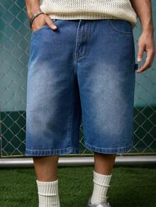 EVRINFINITE New Spring/Summer Fashion Casual Washed Denim 7/8 Pants, Loose Versatile Minimalist Style Jeans - Blue - View 6