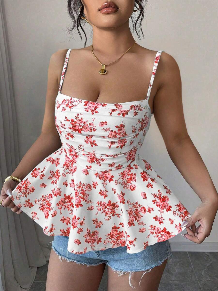 Elenzga Tops y chalecos de verano de gran tamaño, tejidos, informales y sexys para vacaciones - Rojo - Ver 1