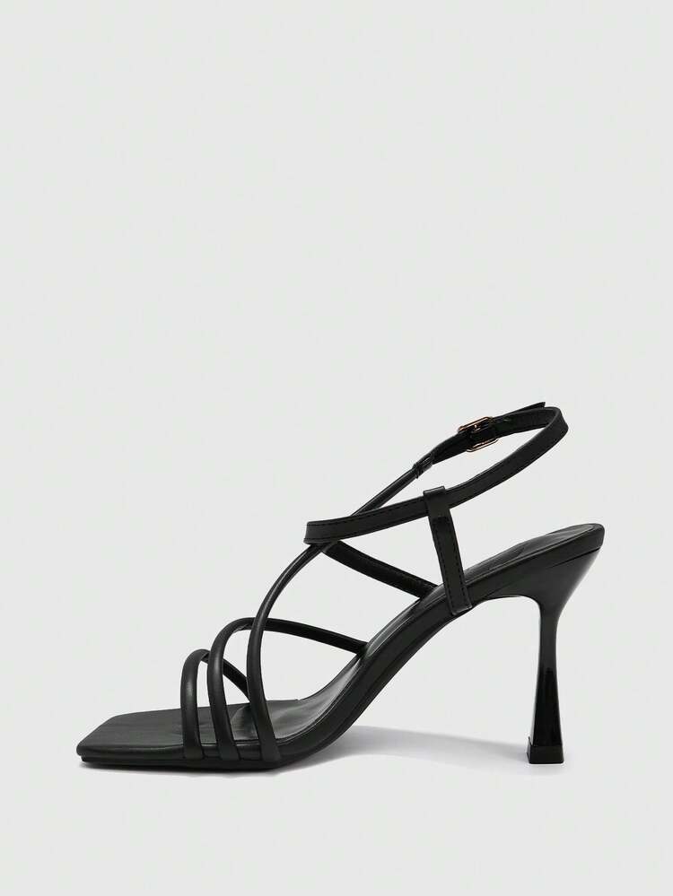 CUCCOO BIZCHIC Women Shoes New Summer Square Toe Cross Strap Kitten Heel Sexy Women's Sandals