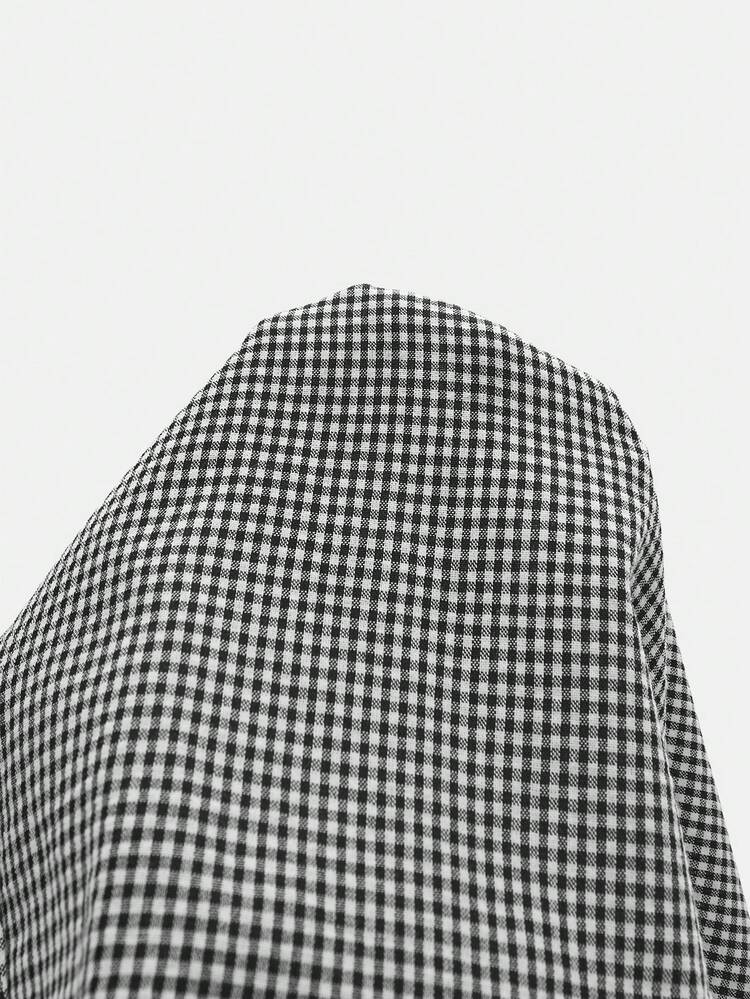 SHEIN Maija Damen Casual Karomuster Kordelzug Knöchelhose