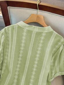 Plus Size Blouses - Green - View 7