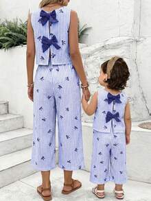 Travachic KIDS Babygirl Summer Cute Ruffle Sleeveless Top And Pants Set - Blue - View 6