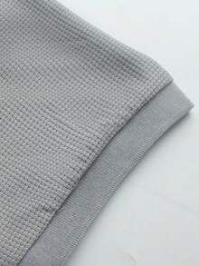 Manfinity Homme Conjunto de camisa polo y pantalones cortos de unicolor para hombre, casual y minimalista para uso diario - Gris Claro - Ver 3