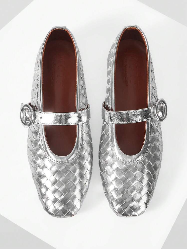 ELEGANT BRAID SQUARE TOE FLATS