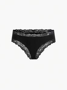 Bisouelle 5pcs Solid Color Lace Trim Striped Women's Triangle Briefs, Sexy & Breathable - Multicolor - View 7