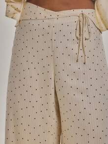 MUSERA Pantalones anchos con lazo lateral a lunares de talla grande, elegantes para vacaciones, playa y salida tardía - Multicolor - Ver 5