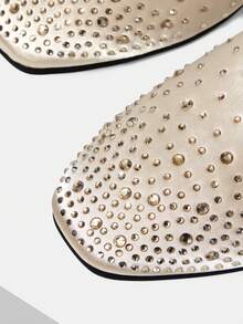 MOTF PREMIUM WOMEN'S COMMUTING CASUAL COMFORTABLE VERSATILE MARY JANE SQUARE TOE DIAMOND FLAT SHOES FOR CHRISTMAS - Beige Sardine - View 6