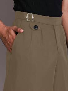 STYNVO Pantalones sueltos de unicolor de moda para hombres - Marrón Mocha - Ver 3