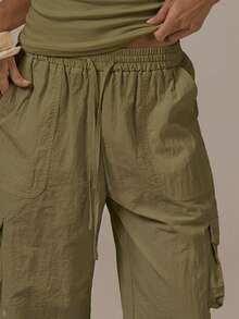 MUSERA Cargo Tie Waist Capri Pants Spring Summer Cute Cosy Cottage Core Spring Dew Casual - Khaki - View 5