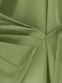 SHEIN Tall CURVE 大码纯色简约休闲吊带背心 - 綠色 - 查看 5