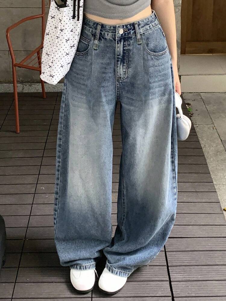 Women's Loose Fit Casual Street Style Leopard Print Denim Jeans