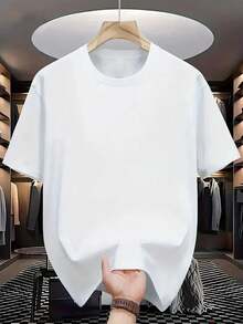 Nueva Camiseta casual de cuello redondo de manga corta para hombres camiseta de moda de perfil relajado patrón de dibujos animados blusa impresa t - Blanco - Ver 2