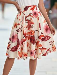 Women's New Elegant Printed A-Line Skirt, Suitable For Daily Wear In Various Occasions, Summer - Multicolor - View 4