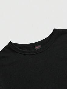 ROMWE Goth Women's Round Neck Letter & Eye Graphic Casual Versatile Daily Wear Short Sleeve T-Shirt - Black - View 3