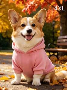 1PC Medium Large Puppy Plush Cozy Warm Outfit, Suitable For Labrador Rottweiler Beagle - Pink - View 7