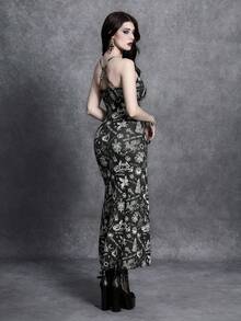 Glisette Đầm nữ không tay hở lưng đi chơi hẹn hò tiệc tùng họa tiết ngẫu nhiên, đồ bơi nữ mới mùa hè 2026 cho trường học, phù hợp cho kỳ nghỉ, hẹn hò, trà chiều, phong cách Gothic phương Tây, du thuyền, bãi biển, đảo, đi phượt, mọi mùa, lễ hội âm nhạc, kỳ nghỉ Boho, kỳ nghỉ Bohemian, thư giãn, Boho phương Tây, áo kiểu thanh lịch cho nữ đen trắng - màu đen - Xem 2