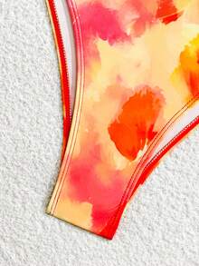 SHEIN Swim Vcay Áo tắm liền thân dáng ôm, dây mảnh, hở lưng, họa tiết hoa dành cho nữ, thích hợp cho kỳ nghỉ hè ở bãi biển. - Nhiều màu - Xem 5
