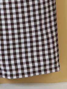 Elladie kids 两件套女童清新甜美风格象牙色荷叶边无袖上衣搭配黑白格纹阔腿裤，适合居家、日常休闲、外出、度假、返校、春夏穿着。 - 杏色 - 查看 9