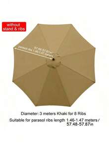 SHEIN 1 Piece Of Replacement Cloth For Roman Umbrella, Beach Umbrella, Sun Umbrella Cover Excluding Umbrella Frame. Please Refer To The Picture Size For Purchase. - Khaki - View 14