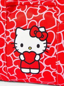 HELLO KITTY AND FRIENDS | SHEIN 红色爱心可爱时尚便携大容量女士手提包 - 紅色C - 查看 3