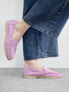 CUCCOO BIZCHIC Women's Casual Comfortable Slip-On Loafers For Daily Commute & Versatile Wear For Christmas Valentine's Day - Baby Pink - View 4