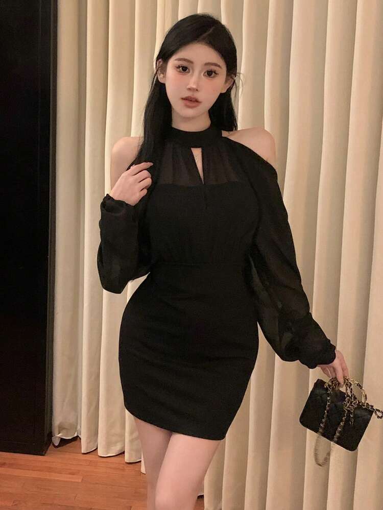 Women's Solid Color Minimalist Midi Dress, Casual Everyday Wear Sun Dresses For Women