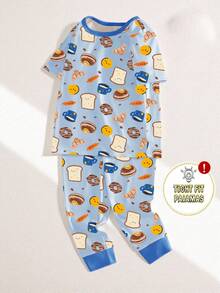 SHEIN [Bộ 6 món, giao ngẫu nhiên 2 món] Bộ đồ ngủ bé trai, hàng mới về mùa xuân/hè, họa tiết thời trang bán chạy: Khủng long, Cá mập, Ô tô, Phi hành gia, Phương tiện giao thông, chất liệu vải dệt kim co giãn cao, tay ngắn và quần dài, gồm 2 áo ngủ + 2 quần ngủ (giao ngẫu nhiên) - Nhiều màu - Xem 10