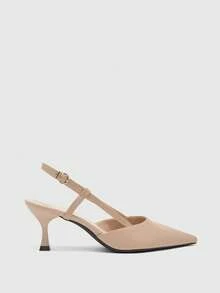 CUCCOO BIZCHIC Women's Pointed Toe High Heels Stilettos, Apricot Glossy Backless Slip-On Dress Pumps For Commuting And Daily Wear For Christmas Valentine's Day Fall Shoes - Leather apricot - View 7