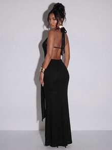 Normani 春夏音乐会女装外出休闲装 2000年代 Y2K 90年代俱乐部复古锐舞装 音乐节老钱街头风 复活节圣帕特里克节 女士派对 海滩婚礼 外出毕业 优雅度假 休闲音乐节 正式音乐节派对 奢华乡村风 女士黑色派对度假针织弹力性感长裙 - 黑色 - 查看 3