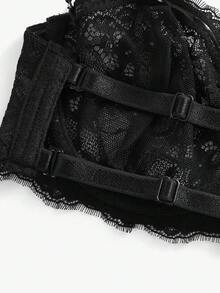 1 chiếc áo ngực ren đen gợi cảm không dây đeo dành cho nữ - màu đen - Xem 5