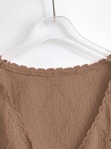 GlowEve CURVE Plus Size Women's Pink Embroidered V-Neck Short Sleeve Blouse, Suitable For Commuting - Coral Orange - View 3