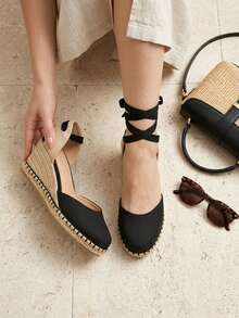 Cuñas Elegantes de Verano – Diseño Cómodo y Versátil para Uso Diario - Negro - Ver 2