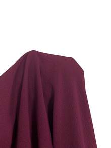 SHEIN CURVE+ Plus Size Casual Solid Color Loose Fit Long Pants Summer/Country/Beach Vacation/Beach/Beach Wear - Red Violet - View 8