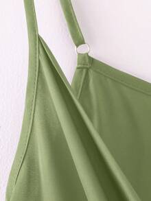 SHEIN Tall CURVE 大码纯色简约休闲吊带背心 - 綠色 - 查看 4