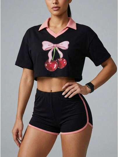 Set deportivo mujer 2 piezas, conjunto de camiseta y short, ideal para gym, yoga, entrenamiento, fitness, ejercicio, ropa casual, uso diario, cómodo, transpirable, deportes, elasticidad, actividades físicas, outfit deportivo, licra, running, homewear, fácil cuidado, ropa de verano, sport set.