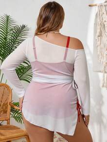 SHEIN CURVE+ Plus Size Women Cherry Print 3 PiecesBikini Set, Swimwear For Beach, Pool, Swimming Party - Multicolor - View 2