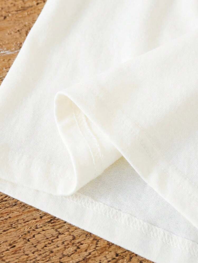 LMoss Kids Bộ 2 món áo hai dây và quần short dệt kim màu trơn thêu hình quả anh đào cho bé gái - Nhiều màu - Xem 4
