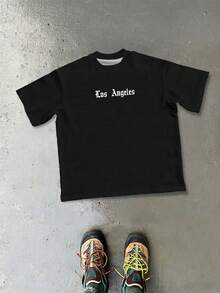 PAVTROS Áo thun nam cỡ lớn in chữ, cổ tròn, tay ngắn, kiểu dáng thường ngày, đa năng. - Nhiều màu - Xem 3