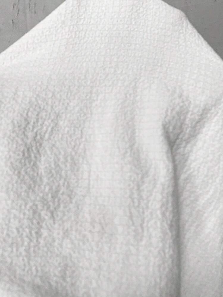 Plus Size Women's Textured Asymmetrical White Maxi Dress