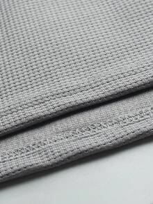 Manfinity Homme Conjunto de camisa polo y pantalones cortos de unicolor para hombre, casual y minimalista para uso diario - Gris Claro - Ver 5