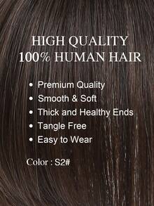 Hair Toppers For Women Real Human Hair, 2x2.5" Base Clip In Human Hair Topper With Bangs For 360° Cover 8 Inch Toppers For Thinning Hair To Add Volume - S2 - View 3