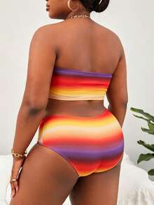 SHEIN Slayr CURVE Bộ bikini tam giác màu trơn dành cho nữ cỡ lớn, có dây đeo rộng có thể tháo rời, kiểu dáng thời trang và tối giản, thích hợp cho bãi biển và kỳ nghỉ. - màu đen - Xem 2
